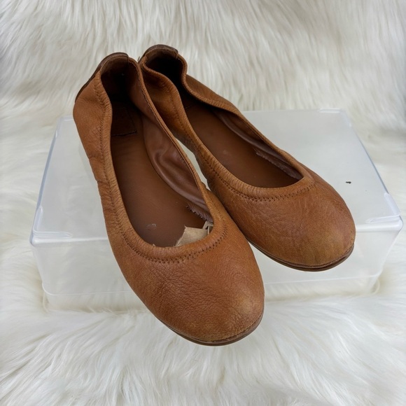 Tory Burch Tan Suede Flats with Elastic Topline - Picture 1 of 9
